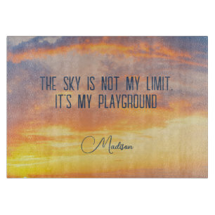 Custom Name Sky Quote Cutting Board