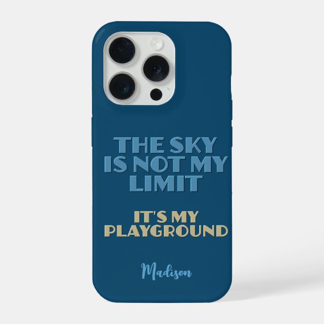 Custom Name Sky Quote iPhone Case (Back)