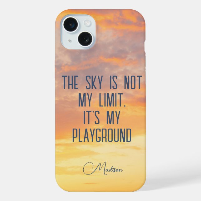 Custom Name Sky Quote iPhone Case (Back)