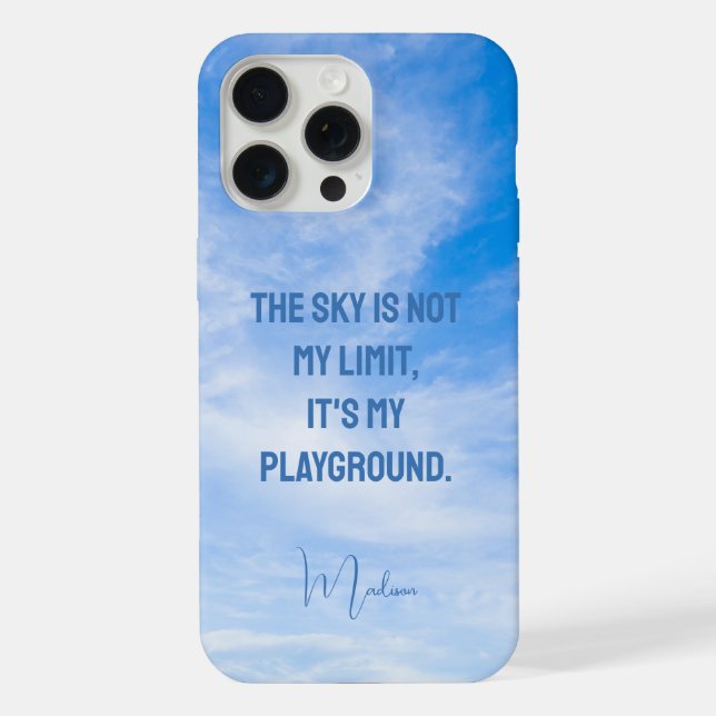Custom Name Sky Quote iPhone Case (Back)