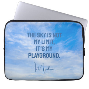 Custom Name Sky Quote Laptop Sleeve