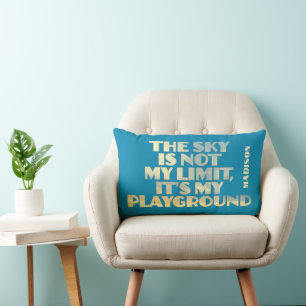 Custom Name Sky Quote Lumbar Cushion