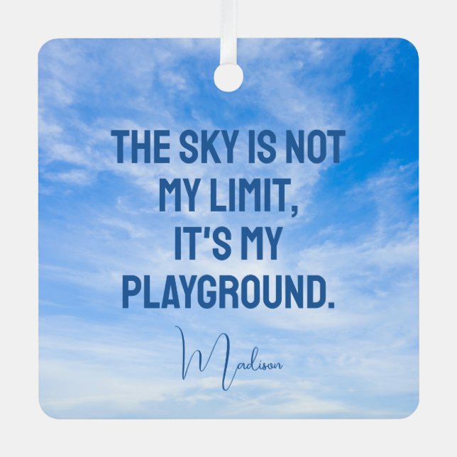 Custom Name Sky Quote Metal Tree Decoration (Front)