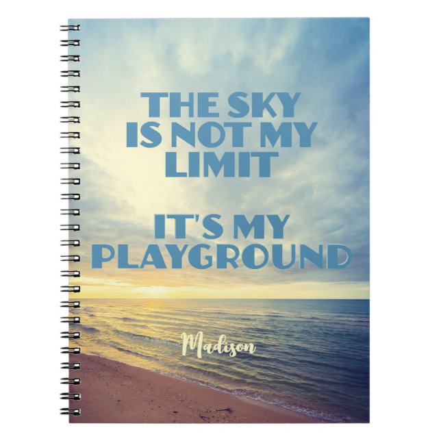 Custom Name Sky Quote Notebook (Front)