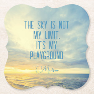 Custom Name Sky Quote Paper Coaster