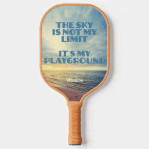 Custom Name Sky Quote Pickleball Paddle