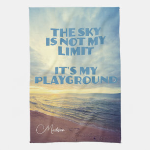 Custom Name Sky Quote Tea Towel