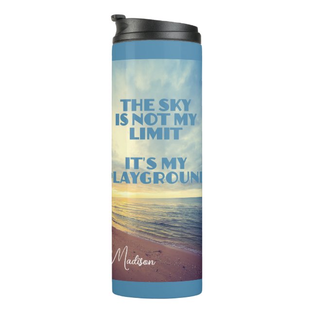 Custom Name Sky Quote Thermal Tumbler (Rotated Right)