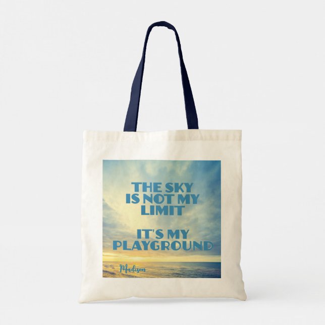Custom Name Sky Quote Tote Bag (Back)