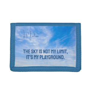 Custom Name Sky Quote Trifold Wallet