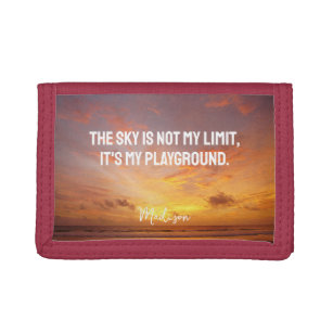 Custom Name Sky Quote Trifold Wallet
