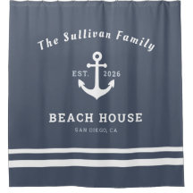 Custom Name Slate Blue Anchor Beach House