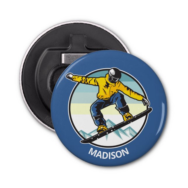 Custom name SNOWBOARDER Bottle Opener (Front)