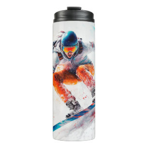 Custom Name Snowboarder Illustration Thermal Tumbler