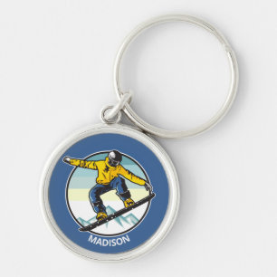 Custom name SNOWBOARDER key chains