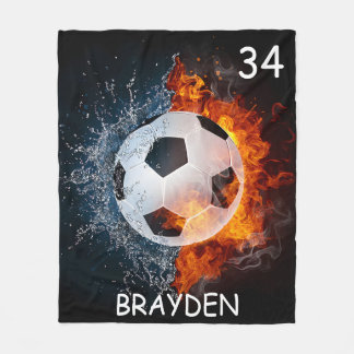 Custom Name Soccer Ball Blanket