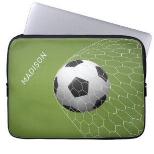 Custom name Soccer goal laptop sleeves