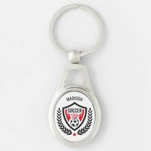 Custom name Soccer Logo key chain