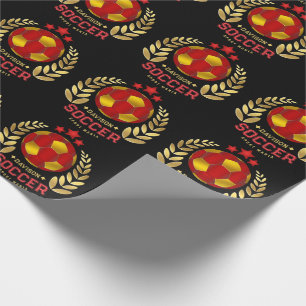 Custom Name Soccer Logo Wrapping Paper