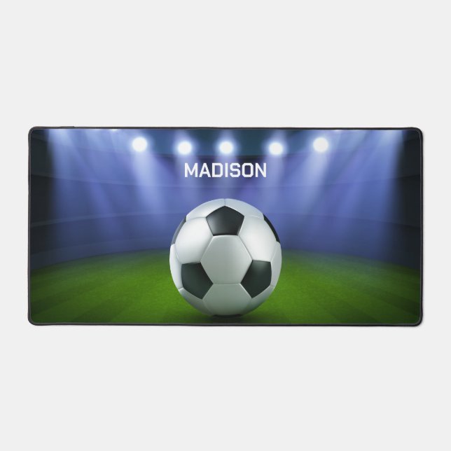 Custom Name Soccer Stadium Desk Mat (Front)