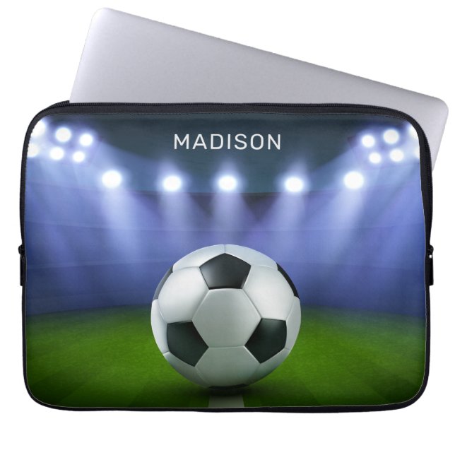 Custom name Soccer Stadium laptop sleeves (Front)