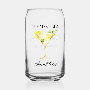 Custom Name Social Club Lemon Cocktail  Can Glass