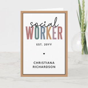 Custom Name Social Worker graduation Card