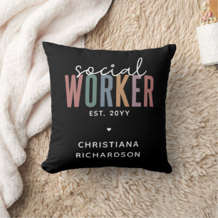 Custom Name Social Worker graduation Gifts Cushion