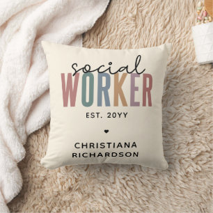 Custom Name Social Worker graduation Gifts Cushion