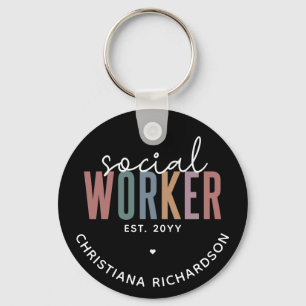 Custom Name Social Worker graduation Gifts Key Ring