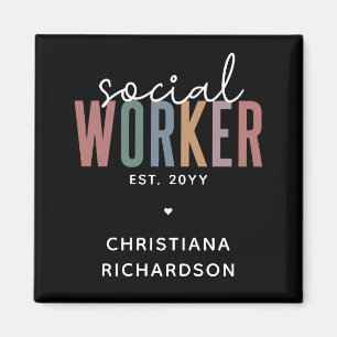 Custom Name Social Worker graduation Gifts Magnet