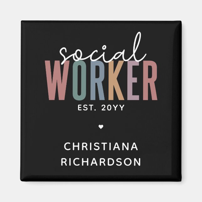 Custom Name Social Worker graduation Gifts Magnet (Front)