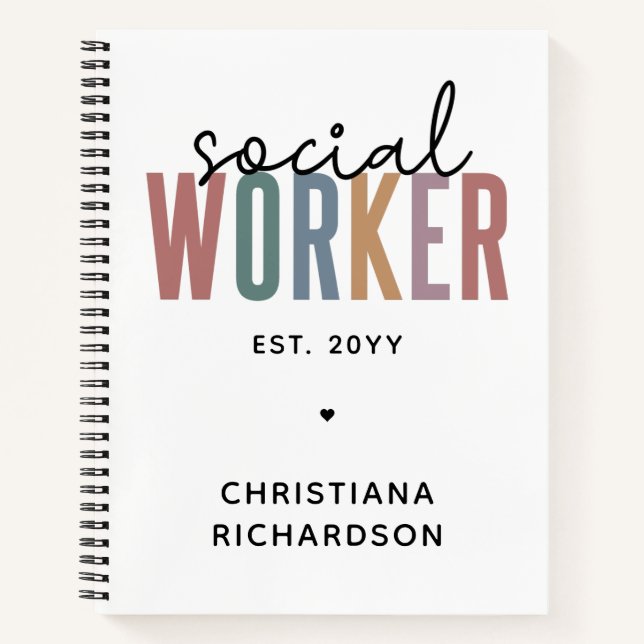 Custom Name Social Worker graduation Gifts Notebook (Front)