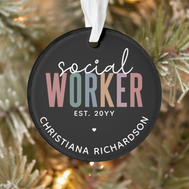 Custom Name Social Worker graduation Gifts Ornament (Tree)