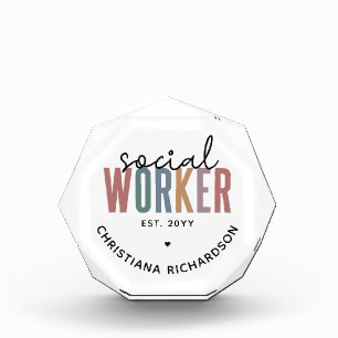 Custom Name Social Worker graduation Gifts Photo Block