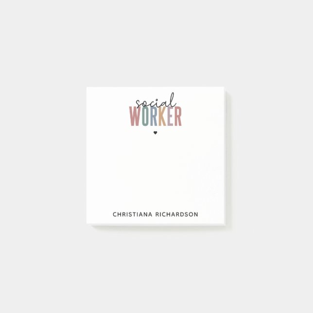 Custom Name Social Worker graduation Gifts Post-it Notes (Front)