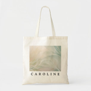 Custom Name Soft Colours Abstract Floral Pattern Tote Bag