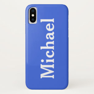 Custom Name Solid Royal Blue iPhone X Case