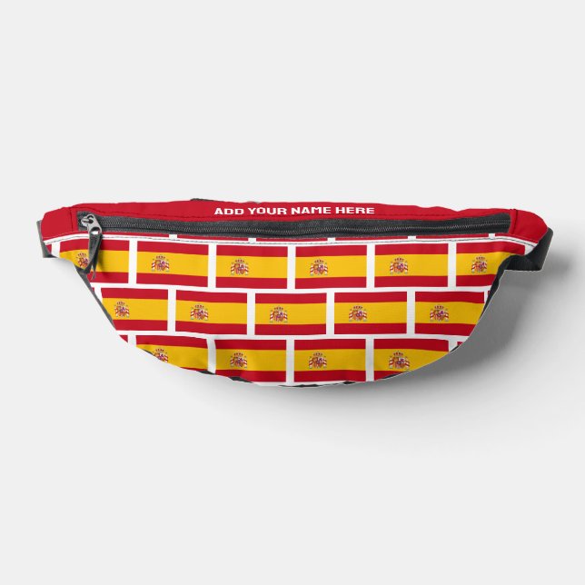 Custom Name SPANISH FLAG OF SPAIN Bum Bags (Lay Down)