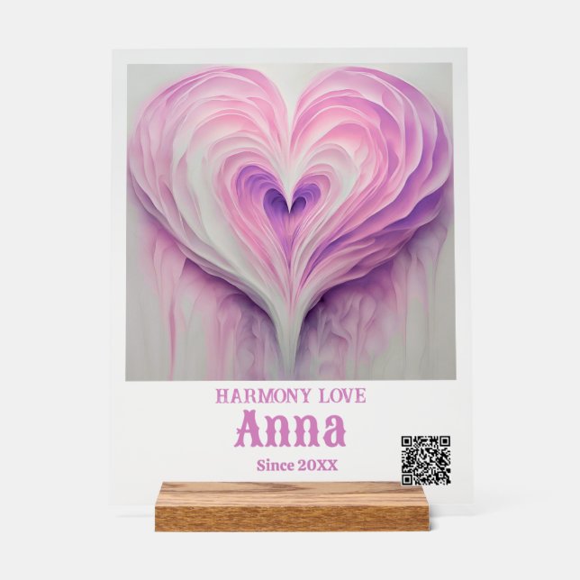 Custom Name, Special Date, QR CODE Acrylic Sign  (Front)