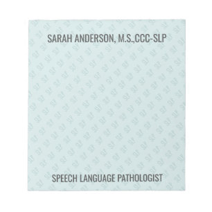 Custom Name Speech language Pathologist SLP Notep Notepad