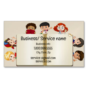 Custom Name Speech Therapy Kids Cartoon Magnetic Business Card