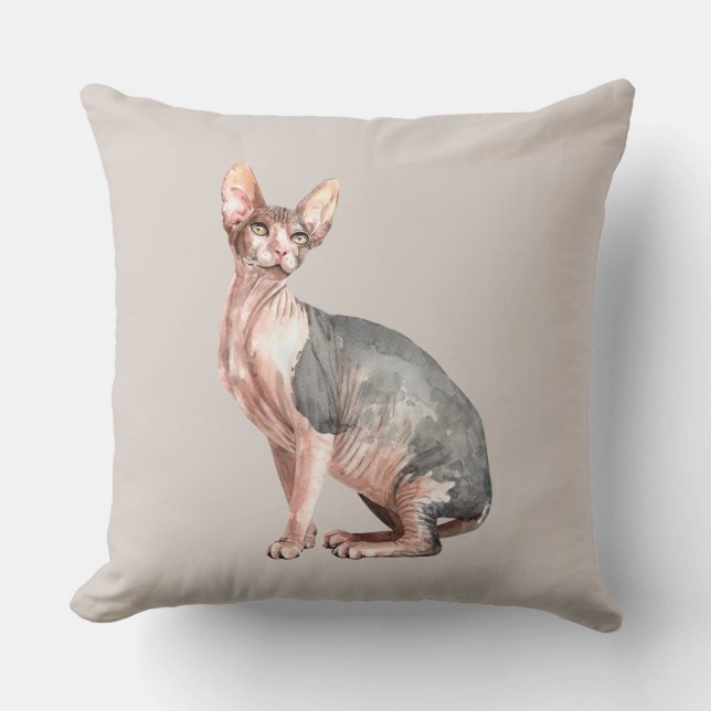 Custom name Sphynx cat hairless cat pattern Cushion (Front)