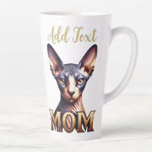 Custom Name Sphynx Cat Mom Personalized  Latte Mug