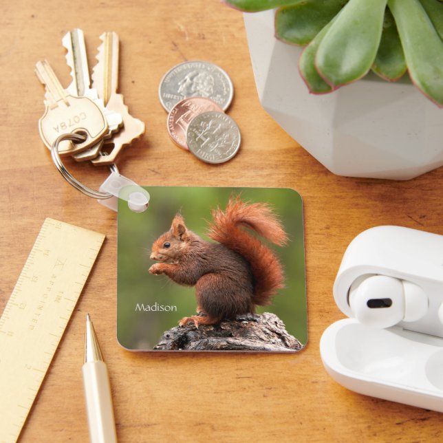 Custom Name Squirrel Key Ring (Desk)
