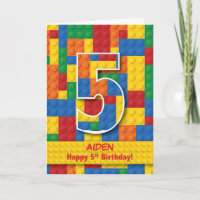 Custom Name Stacking Blocks 5th Birthday
