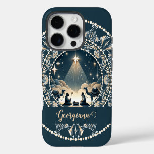 Custom Name Star of Wonder Nativity Dot Mandala iPhone 16 Pro Case