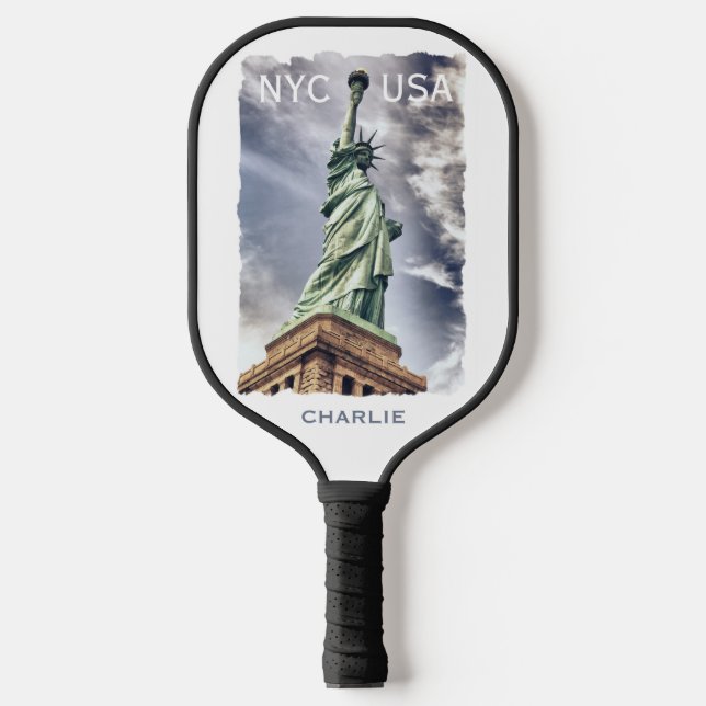 Custom name Statue of Liberty Pickleball Paddle (Front)