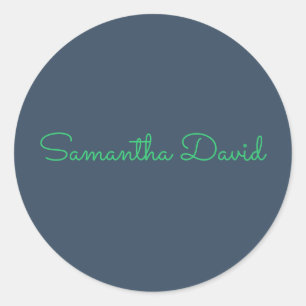 Custom Name Sticker – Mint Green & Dark Grey