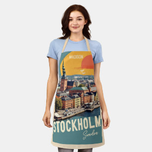 Custom Name Stockholm Sweden Apron